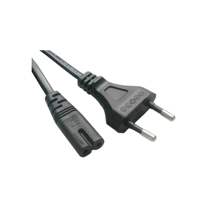 AC Voedingskabel | 2-Pin EU | 1x Euro Stekker | 1 Meter