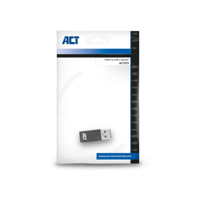 ACT AC7375 tussenstuk voor kabels USB Type-C USB Type-A Grij