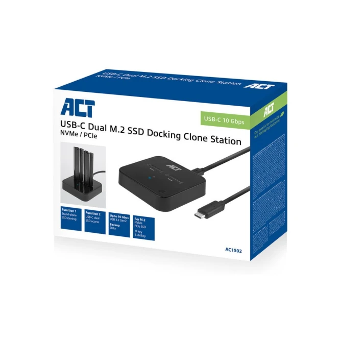 ACT AC1502 basisstation voor opslagstations USB 3.2 Gen 2 (3