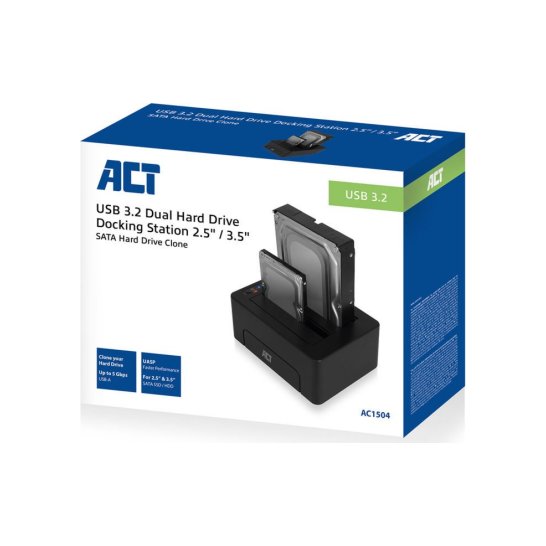 ACT AC1504 basisstation voor opslagstations USB 3.2 Gen 1 (3