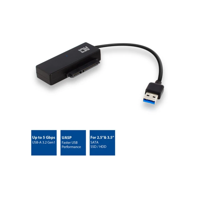 ACT 2,5 inch en 3,5 inch SATA HDD SSD naar USB 3.2 Gen1 adap