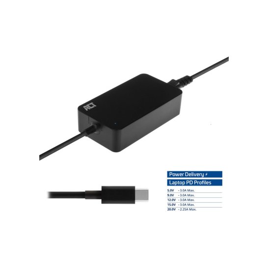 ACT AC2000 netvoeding & inverter Binnen 45 W Zwart