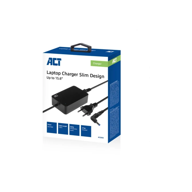 ACT AC2055 | Universele Compacte Notebook Lader | 65 Watt | 3 Meter
