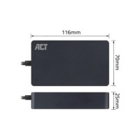 ACT AC2060 netvoeding & inverter Binnen 90 W Zwart ACT AC2060 netvoeding & inverter Binnen 90 W Zwart