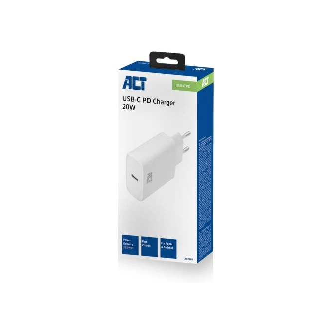 ACT AC2100 oplader voor mobiele apparatuur Wit Binnen