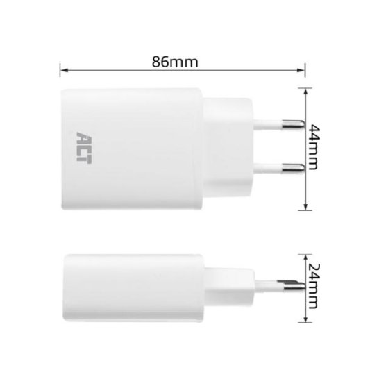 ACT AC2100 oplader voor mobiele apparatuur Wit Binnen ACT AC2100 oplader voor mobiele apparatuur Wit Binnen