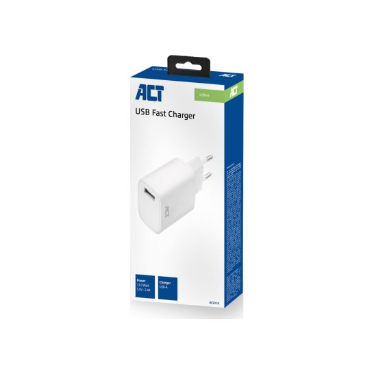 ACT AC2110 oplader voor mobiele apparatuur Wit Binnen