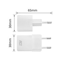 ACT AC2120 oplader voor mobiele apparatuur Wit Binnen