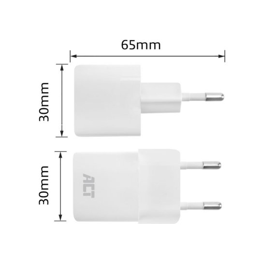 ACT AC2120 oplader voor mobiele apparatuur Wit Binnen