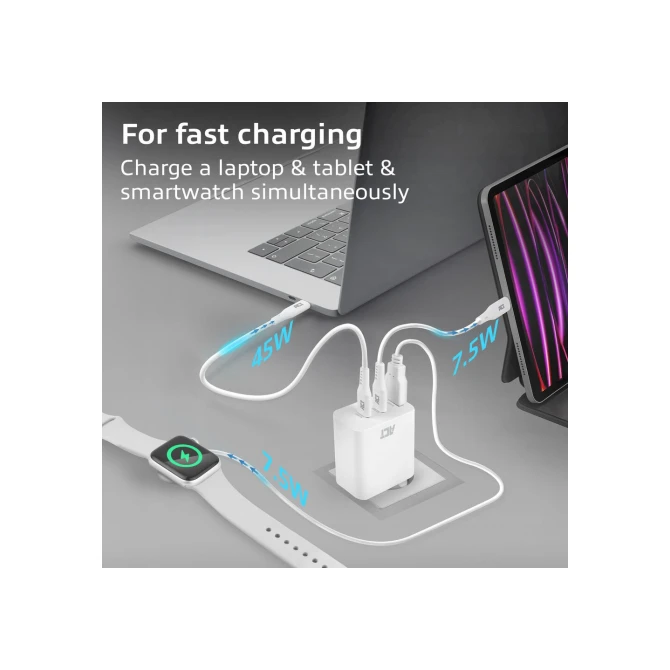 ACT USB-C/USB-A lader 65W 3-poorts met Power Delivery PPS, Q