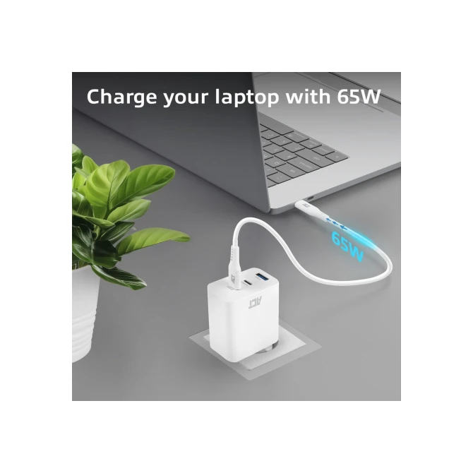 ACT USB-C/USB-A lader 65W 3-poorts met Power Delivery PPS, Q