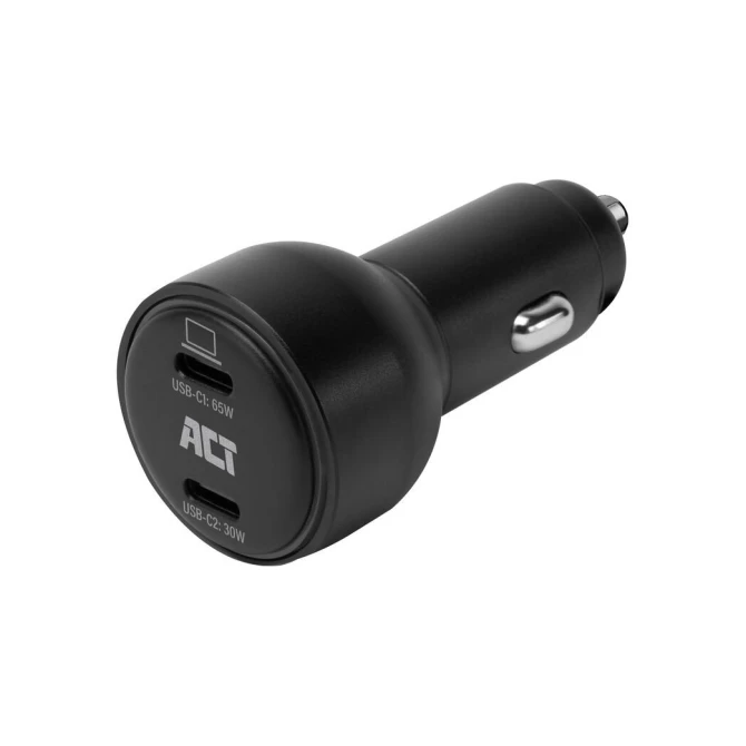 ACT 2-poorts USB-C fast charge autolader 95W met Power Deliv