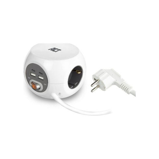 ACT AC2415 power uitbreiding 1,5 m 3 AC-uitgang(en) Binnen W