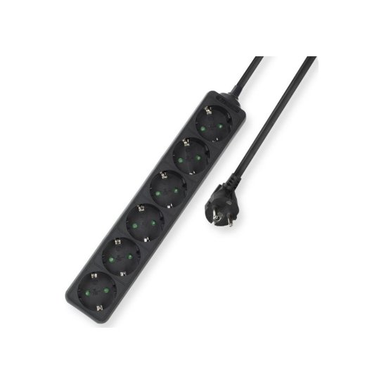 ACT AC2460 power uitbreiding 3 m 6 AC-uitgang(en) Binnen Zwa