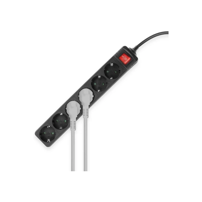 ACT AC2465 | Stekkerdoos | 6 Stopcontacten | 3 m | Binnen | Zwart