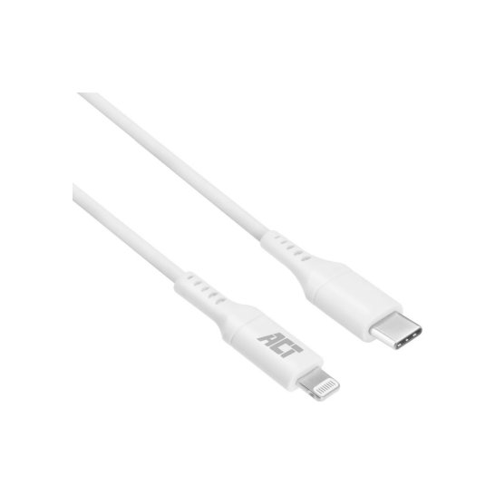 ACT AC3014 Lightning-kabel 1 m Wit