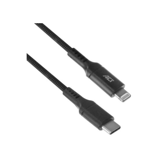ACT AC3095 Lightning-kabel 1 m Zwart ACT AC3095 Lightning-kabel 1 m Zwart