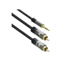ACT AC3605 audio kabel 1,5 m 2 x RCA 3.5mm Zwart