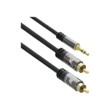 ACT AC3605 audio kabel 1,5 m 2 x RCA 3.5mm Zwart