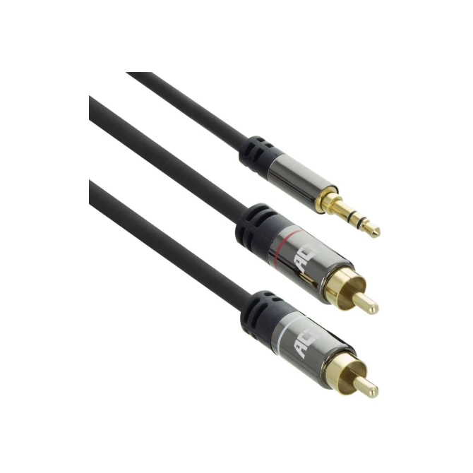 ACT AC3605 audio kabel 1,5 m 2 x RCA 3.5mm Zwart