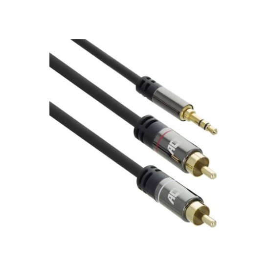 ACT AC3605 audio kabel 1,5 m 2 x RCA 3.5mm Zwart ACT AC3605 audio kabel 1,5 m 2 x RCA 3.5mm Zwart