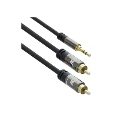 ACT AC3607 audio kabel 5 m 2 x RCA 3.5mm Zwart