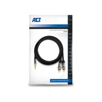 ACT AC3607 audio kabel 5 m 2 x RCA 3.5mm Zwart