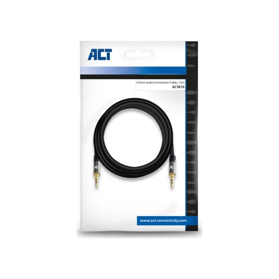 ACT AC3610 audio kabel 1,5 m 3.5mm Zwart ACT AC3610 audio kabel 1,5 m 3.5mm Zwart