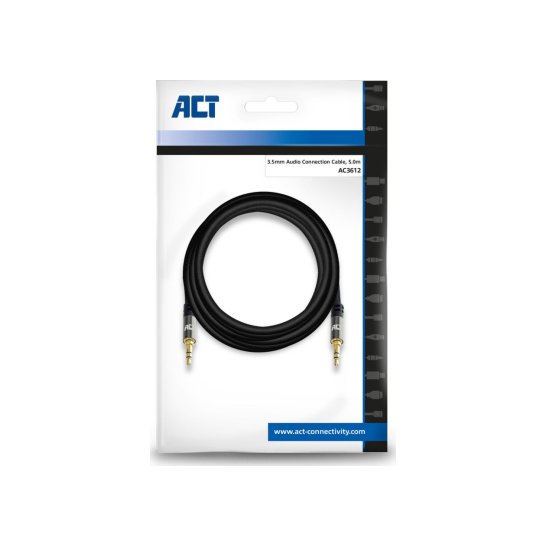 ACT AC3612 audio kabel 5 m 3.5mm Zwart