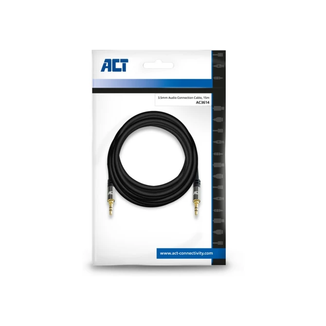 ACT AC3614 audio kabel 15 m 3.5mm Zwart
