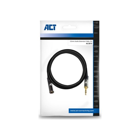 ACT AC3615 audio kabel 2 m 3.5mm Zwart
