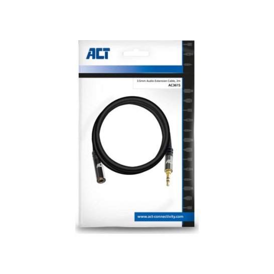 ACT AC3615 audio kabel 2 m 3.5mm Zwart ACT AC3615 audio kabel 2 m 3.5mm Zwart