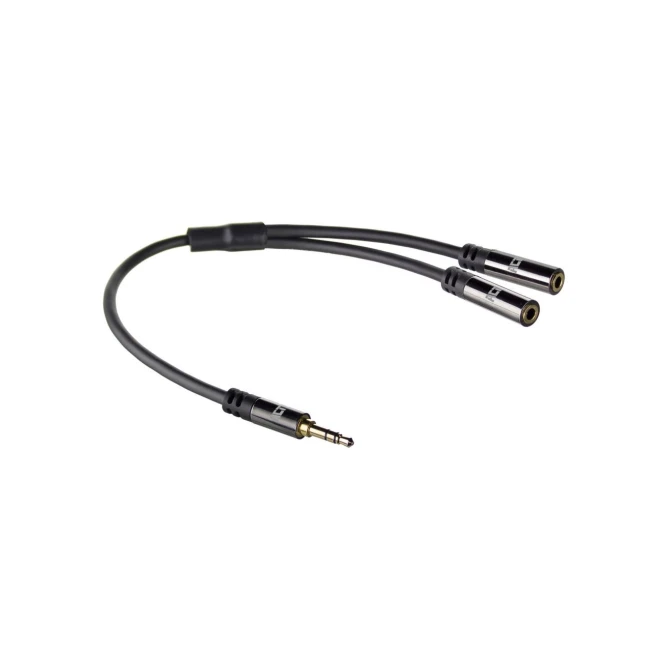 ACT AC3620 audio kabel 0,15 m 3.5mm 2 x 3.5mm Zwart