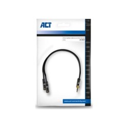 ACT AC3620 audio kabel 0,15 m 3.5mm 2 x 3.5mm Zwart ACT AC3620 audio kabel 0,15 m 3.5mm 2 x 3.5mm Zwart