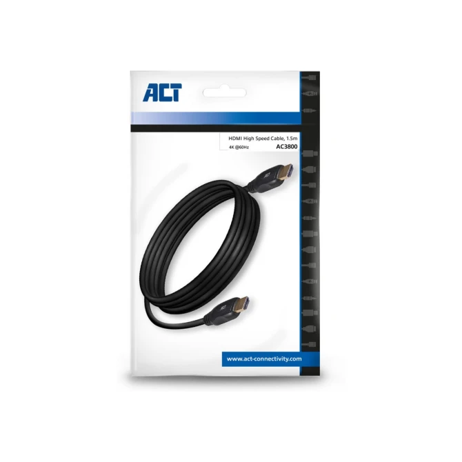ACT AC3800 HDMI kabel 1,5 m HDMI Type A (Standaard) Zwart