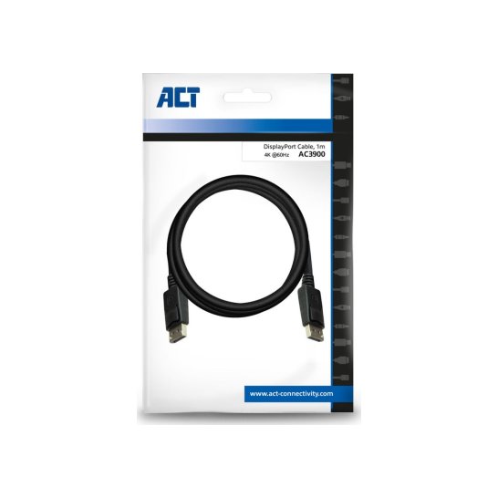ACT AC3900 DisplayPort kabel 1 m Zwart