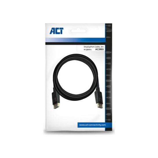 ACT AC3903 DisplayPort kabel 3 m Zwart ACT AC3903 DisplayPort kabel 3 m Zwart