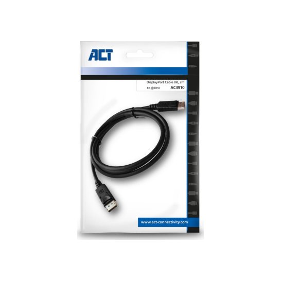 ACT AC3910 DisplayPort kabel 2 m Zwart