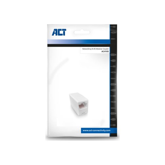 ACT AC4105 tussenstuk voor kabels RJ-45 Wit