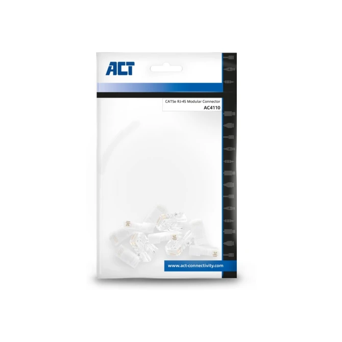 ACT AC4110 kabel-connector RJ45 Zilver, Transparant (10 st.)