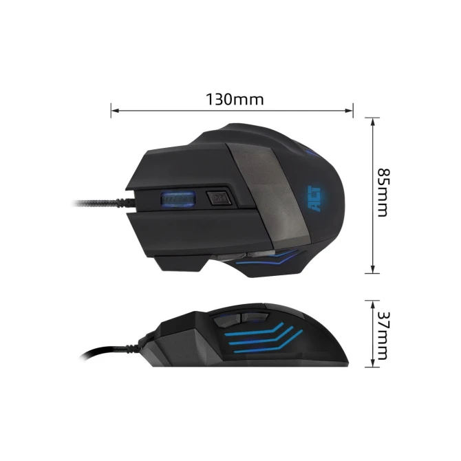 ACT AC5000 muis Rechtshandig USB Type-A Optisch 3200 DPI