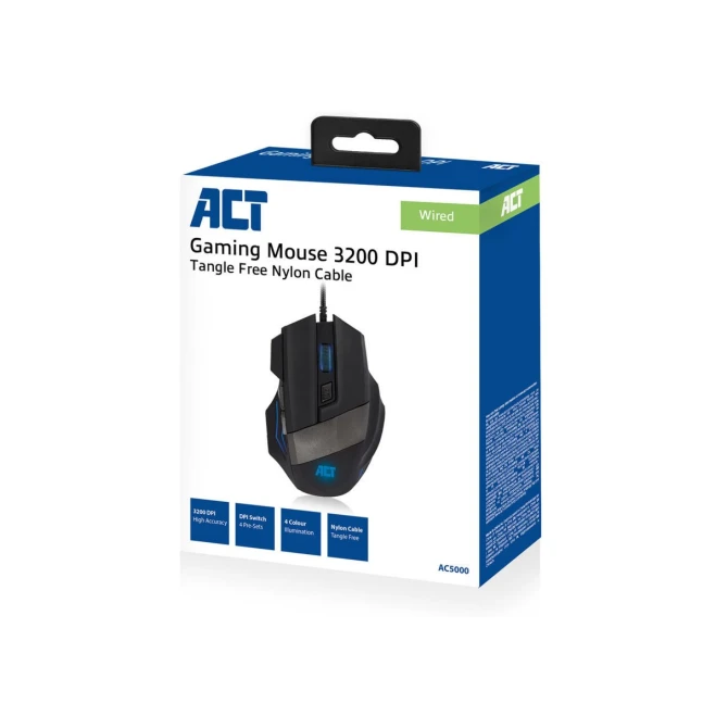 ACT AC5000 muis Rechtshandig USB Type-A Optisch 3200 DPI