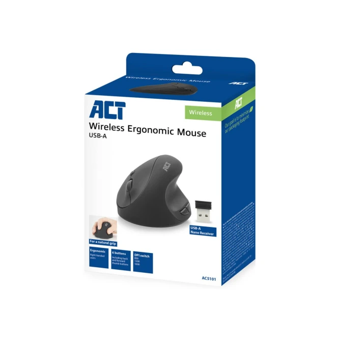 ACT AC5101 muis Rechtshandig RF Draadloos Optisch 1600 DPI