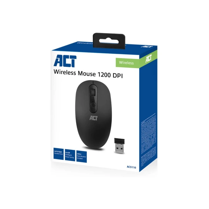 ACT AC5110 | Draadloze Muis | Links- en Rechtshandig | RF | 1200 DPI | Zwart