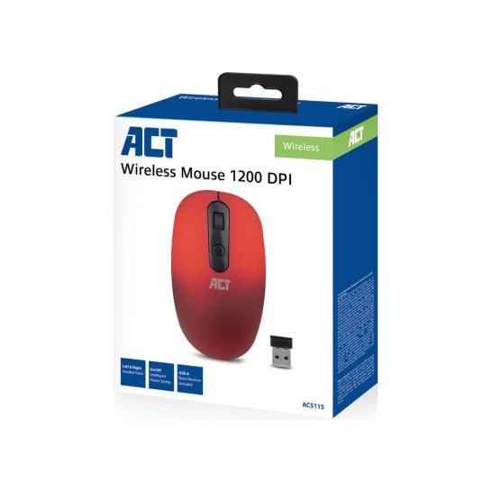 ACT AC5115 muis Ambidextrous RF Draadloos IR LED 1200 DPI