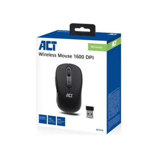 ACT AC5125 muis Ambidextrous RF Draadloos IR LED 1600 DPI ACT AC5125 muis Ambidextrous RF Draadloos IR LED 1600 DPI