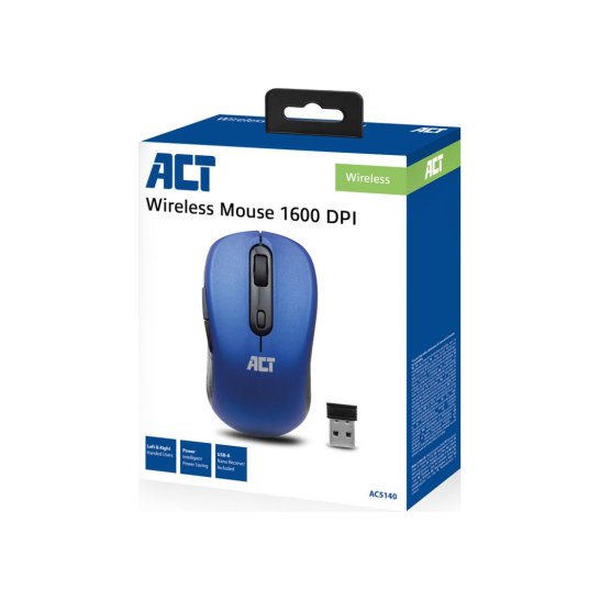 ACT AC5140 muis Ambidextrous RF Draadloos Optisch 1600 DPI