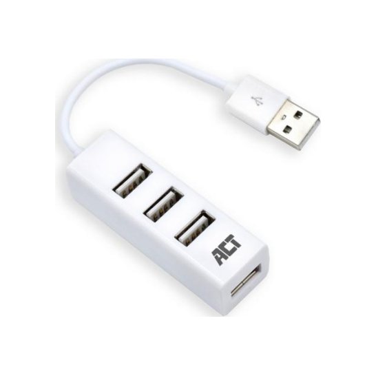 ACT AC6200 interface hub USB 2.0 480 Mbit/s Wit ACT AC6200 interface hub USB 2.0 480 Mbit/s Wit