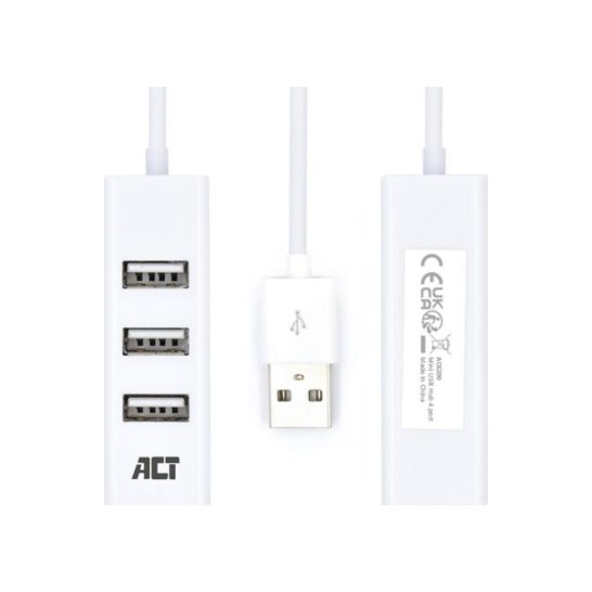 ACT AC6200 interface hub USB 2.0 480 Mbit/s Wit ACT AC6200 interface hub USB 2.0 480 Mbit/s Wit