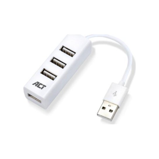 ACT AC6200 interface hub USB 2.0 480 Mbit/s Wit ACT AC6200 interface hub USB 2.0 480 Mbit/s Wit